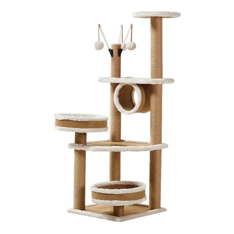 YXT Cat Tree Pet Scratch Board Sisal Scratching Post  Tower 3 Layers With Balls