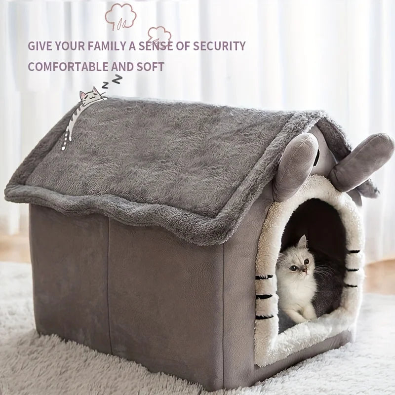 Foldable Cozy Pet Bed House