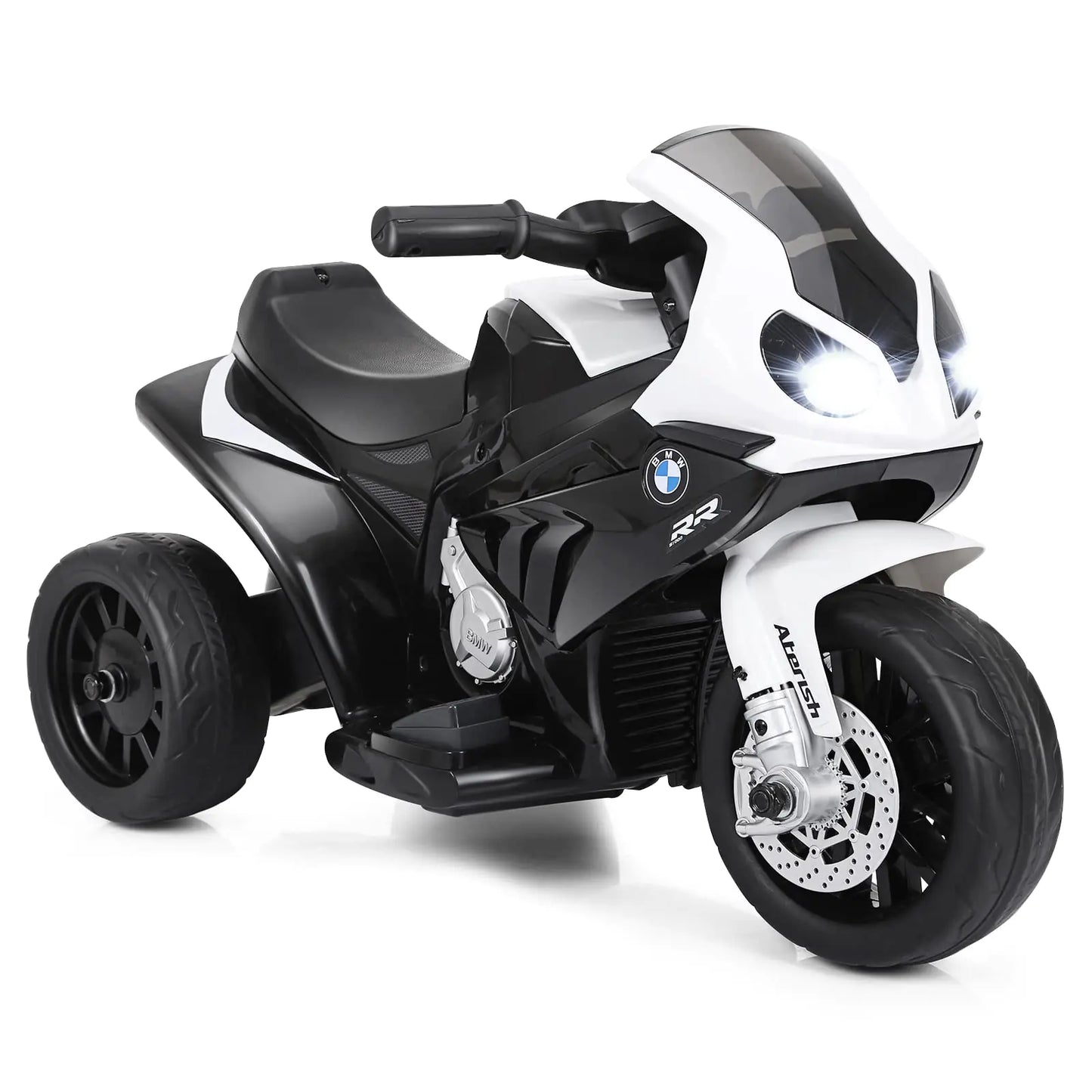 HONEY JOY Kids Motorcycle Licensed BMW 6V Battery Powered Ride On Motorcycle w/LED Headlights Music Pedal Spring Suspension 3 Wheels Electric Motorcycle for Kids Gift for Boys Girls(Black)