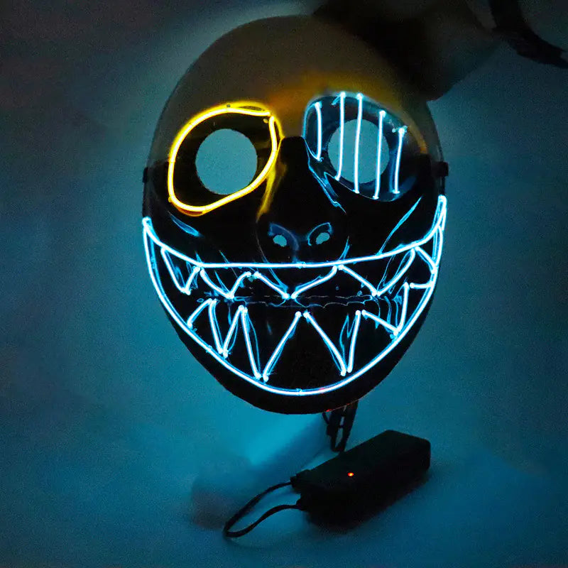 Halloween LED Glowing One-Eyed Saw Mask for Parties