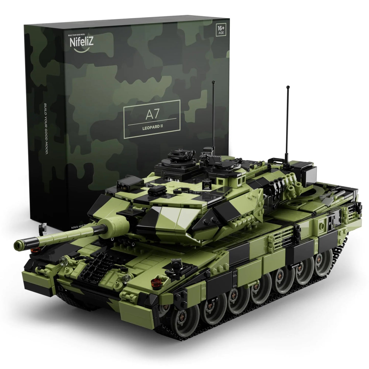 Nifeliz Leopard II A7 Tank Military Tank Building Set for Adults Collectible Army Model to Build and Display Gift Ideal for Military Enthusiasts (2069 PCS NF10269)