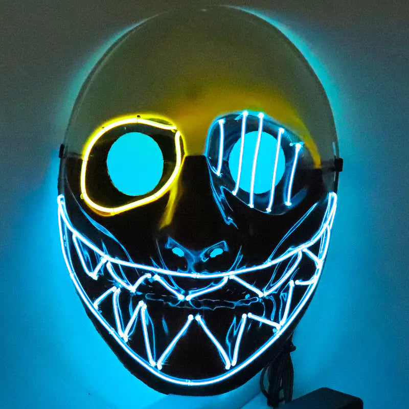 Halloween LED Glowing One-Eyed Saw Mask for Parties