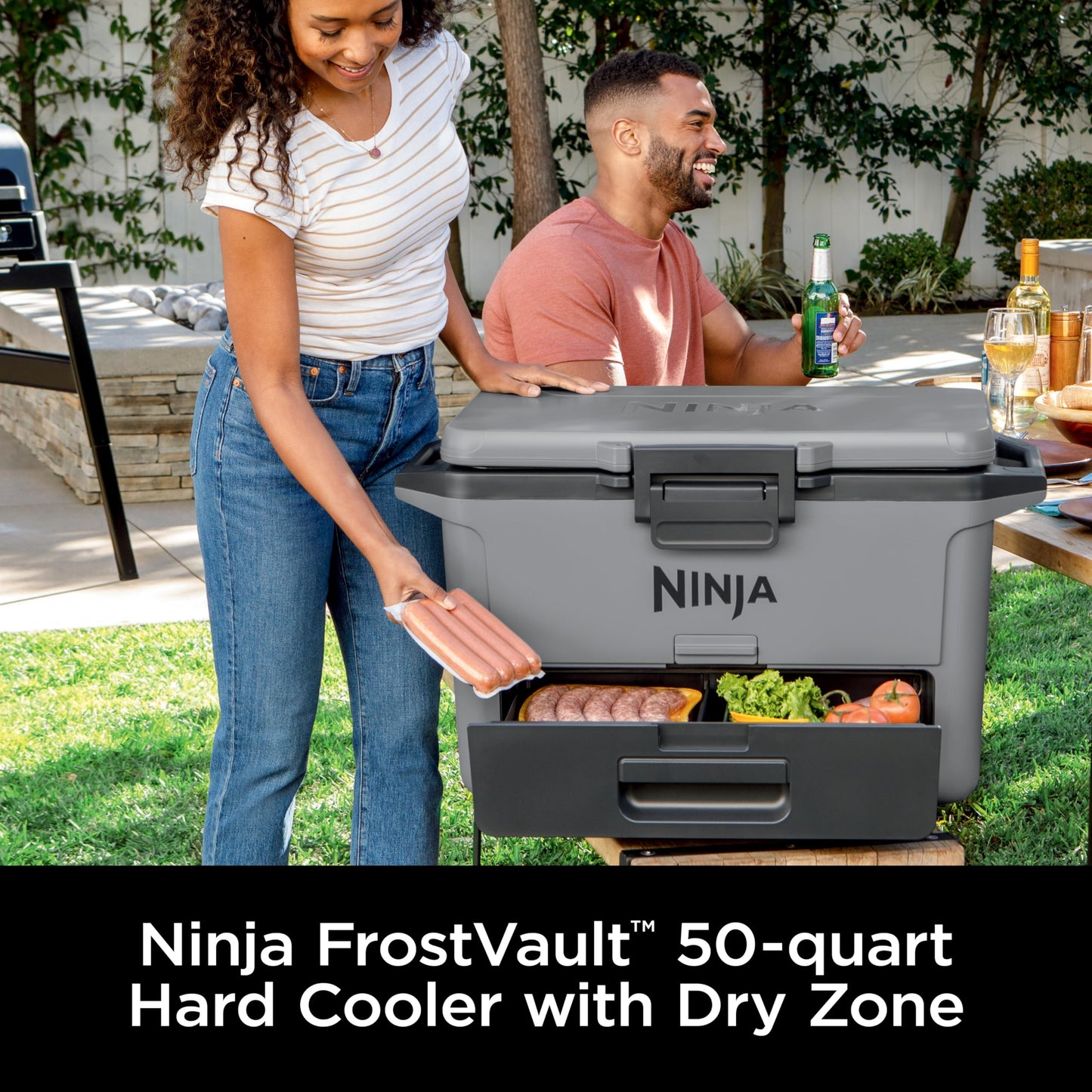 Ninja FrostVault™ 50qt Hard Cooler with Cold Dry Zone, Slate Gray
