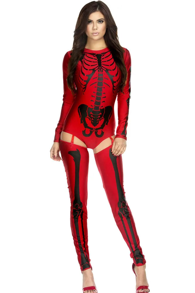 Halloween Cosplay Costume Skull Zombie Uniform Skeleton