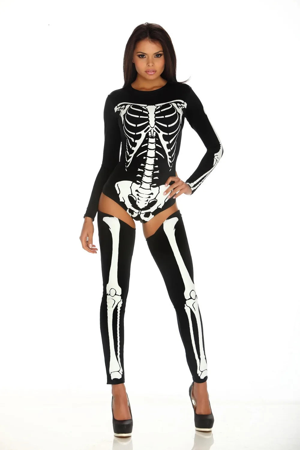 Halloween Cosplay Costume Skull Zombie Uniform Skeleton
