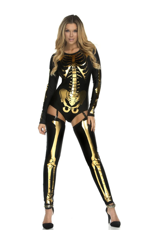 Halloween Cosplay Costume Skull Zombie Uniform Skeleton