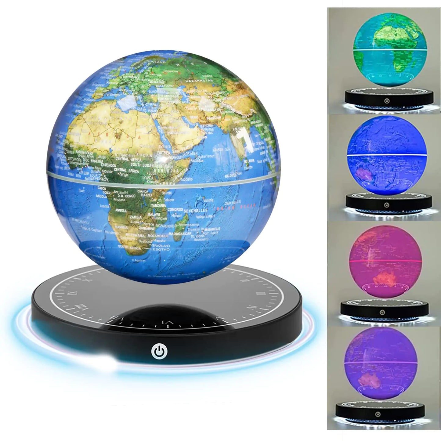Floating Globe Magnetic Levitating Globe with LED Light 360° Rotating Geographic Globe World Map for Home Office Decor Cool Tech Gift for Kids Teacher Husband Colleague..