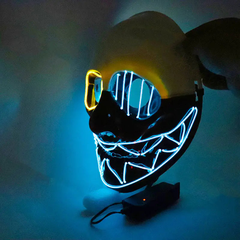 Halloween LED Glowing One-Eyed Saw Mask for Parties