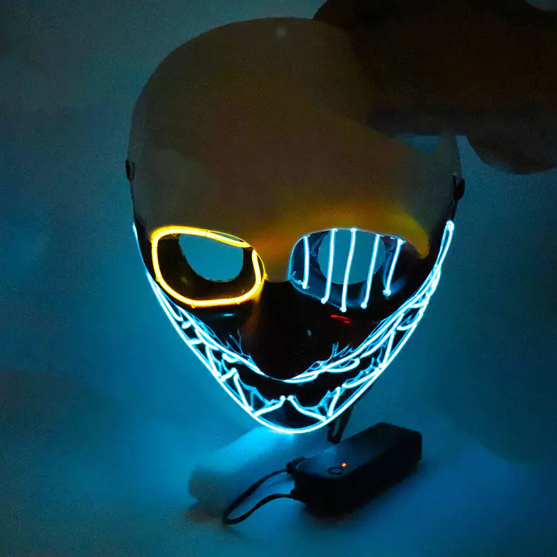 Halloween LED Glowing One-Eyed Saw Mask for Parties