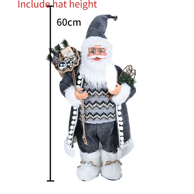 60cm Big Santa Claus Doll Christmas Doll New Year 2024 Gift Merry Christmas Decorations for Home Ornaments Natal Navidad 2023