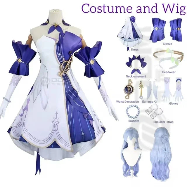 Honkai Star Rail March 7th Cosplay Costume with Wig & Accessories