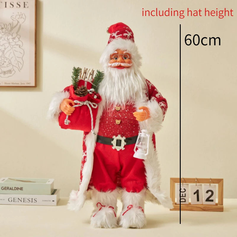 60cm Big Santa Claus Doll Christmas Doll New Year 2024 Gift Merry Christmas Decorations for Home Ornaments Natal Navidad 2023