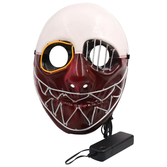 Halloween LED Glowing One-Eyed Saw Mask for Parties
