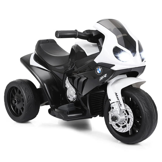 HONEY JOY Kids Motorcycle Licensed BMW 6V Battery Powered Ride On Motorcycle w/LED Headlights Music Pedal Spring Suspension 3 Wheels Electric Motorcycle for Kids Gift for Boys Girls(Black)